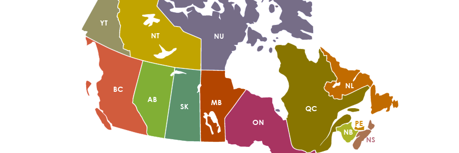 Canadian postal codes and abbreviations for provinces and territories