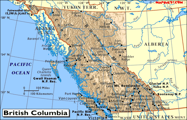 Map of BC