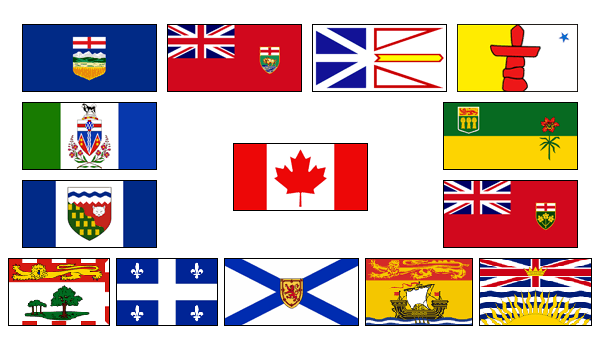 Provinces and territories of Canada Flag