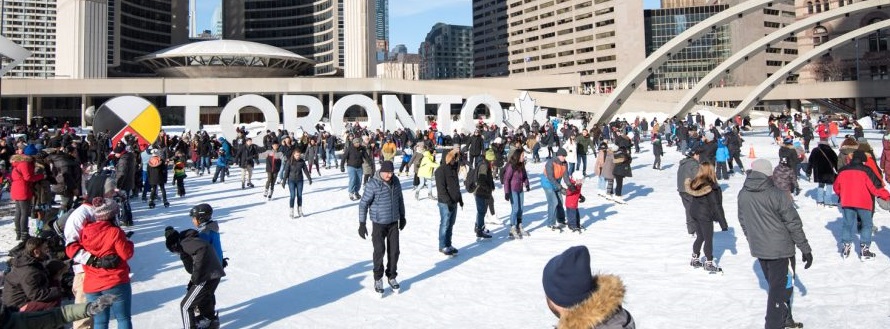 Skating at Nathan Phillips Square